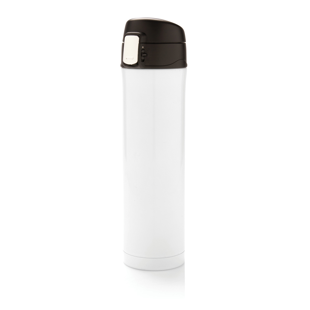 Gourde isotherme en inox et plastique recyclés certifiés Licky 450 mL_Blanc