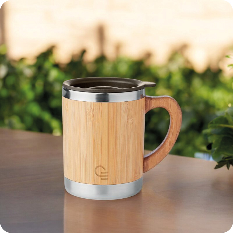 Mug isotherme en inox et bambou Mokka 300 mL_00