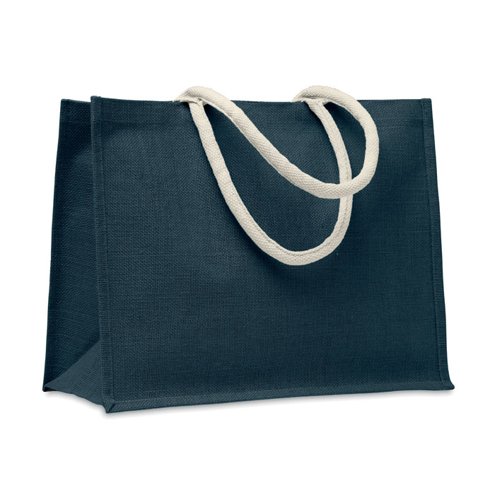 Sac shopping en jute Aura_Bleu
