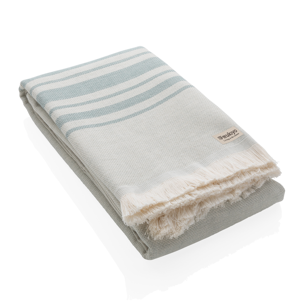 Serviette hammam en coton recyclé Ukiyo Yumiko 260 g_Vert