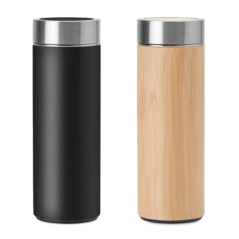 Bouteille infuseur isotherme en inox et bambou Batumi 400 mL_02