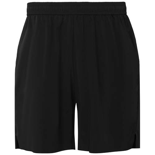 Short de sport unisexe en polyester recyclé certifié Murray 100 g_Noir