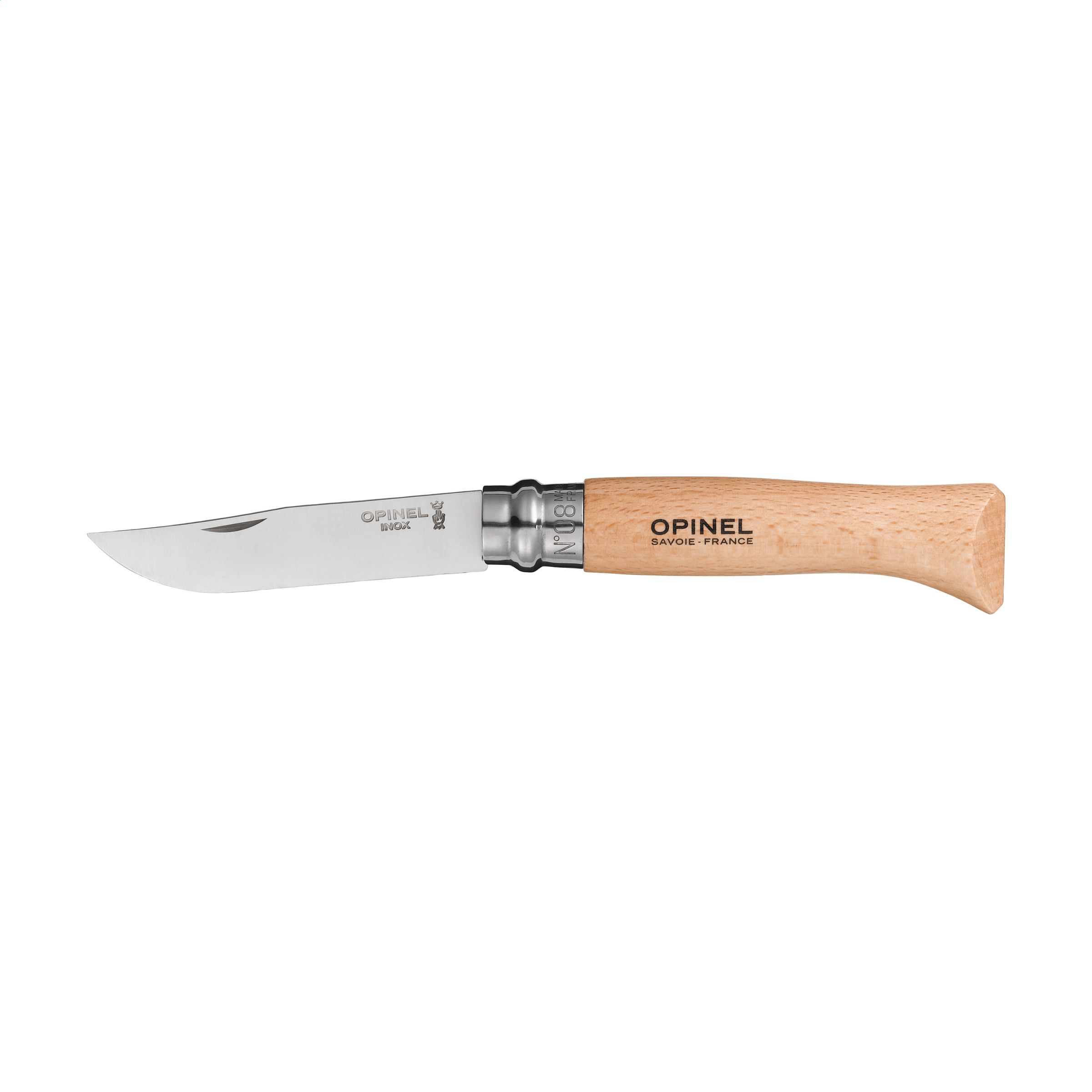 Couteau de poche en bois de hêtre certifié Opinel N°8_01