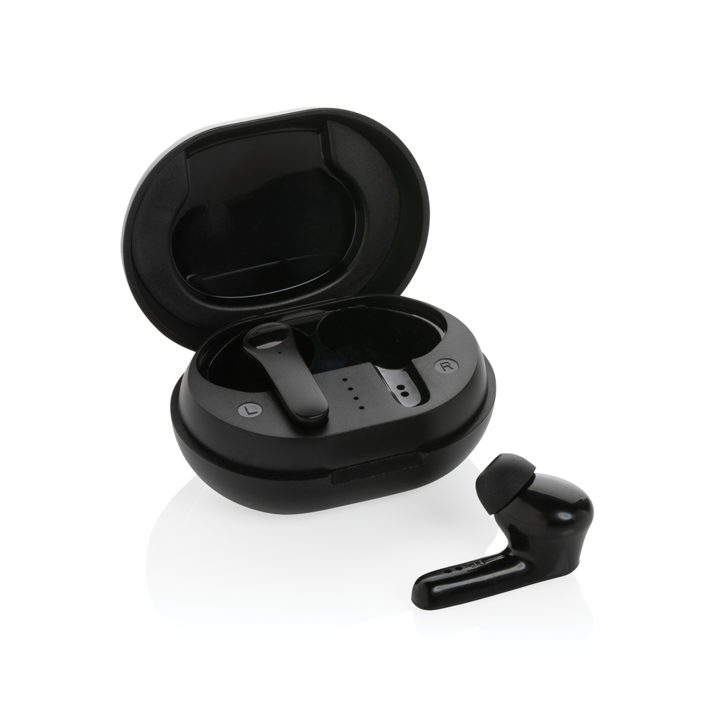Écouteurs TWS en plastique recyclé certifié Bolt_Noir