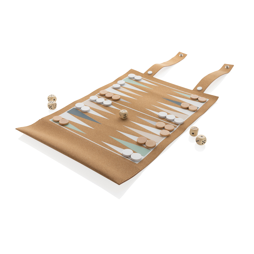 Jeu du backgammon et de dames en liège certifié Britton_Marron