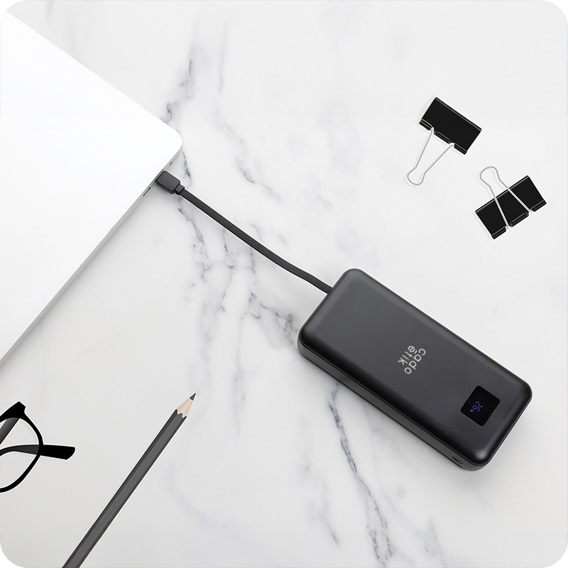 Batterie externe en plastique recyclé certifié 20 000 mAh Gridley_00