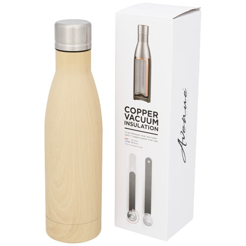 Gourde isotherme en inox effet bois Vasa 500 mL_Marron