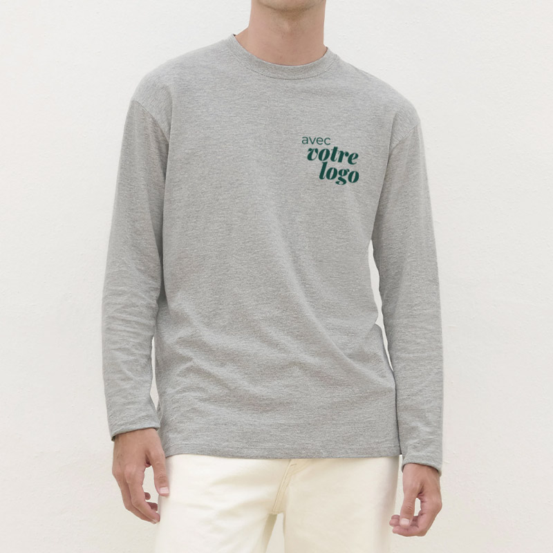 T-shirt publicitaire homme manches longues en coton certifié Monarch 150 g_00