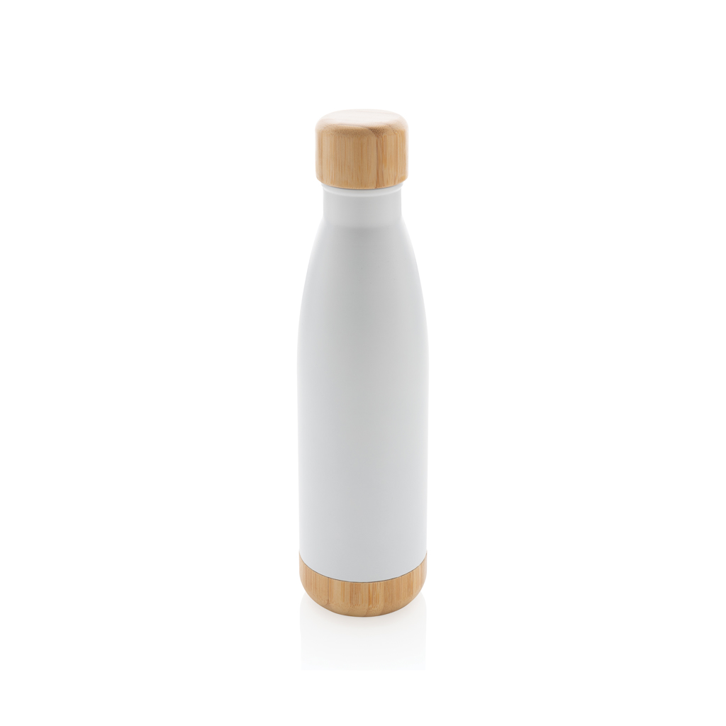 Bouteille isotherme en inox et bambou Woodoo 520 mL_Blanc