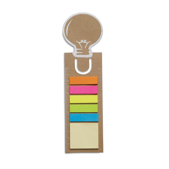 Marque-page avec post it Idea en carton recyclé_Beige