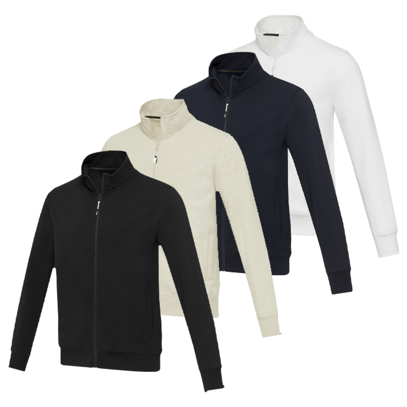 Sweat zippé unisexe en coton et polyester recyclés certifiés Galena 320 g_02
