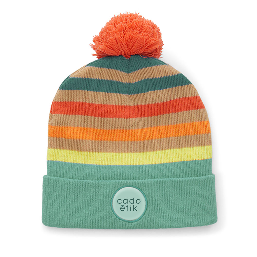 Bonnet sur-mesure personnalisé en maille jacquard rPET Houpette_02