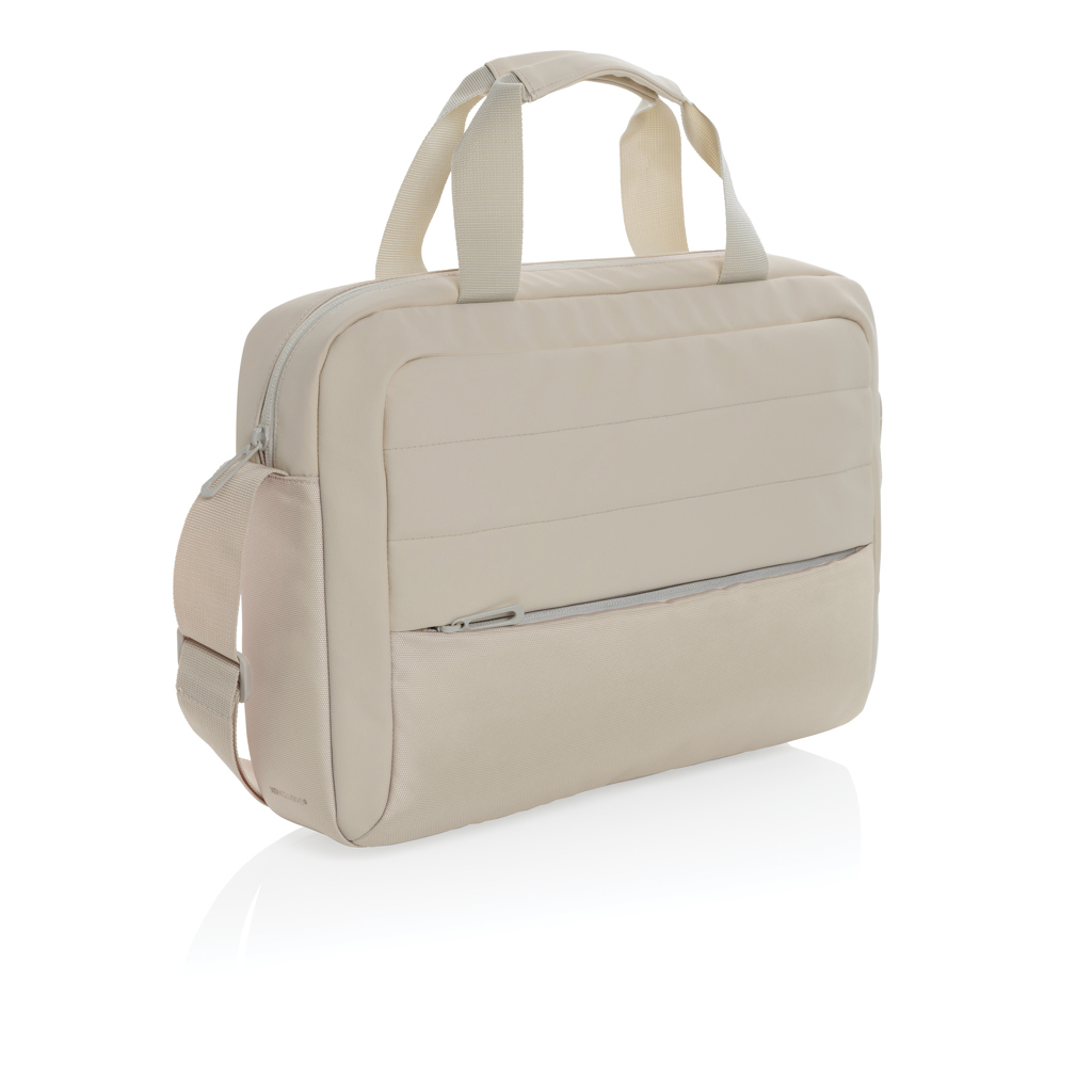 Sacoche ordinateur 15,6" en polyester recyclé rPET Armond_Beige