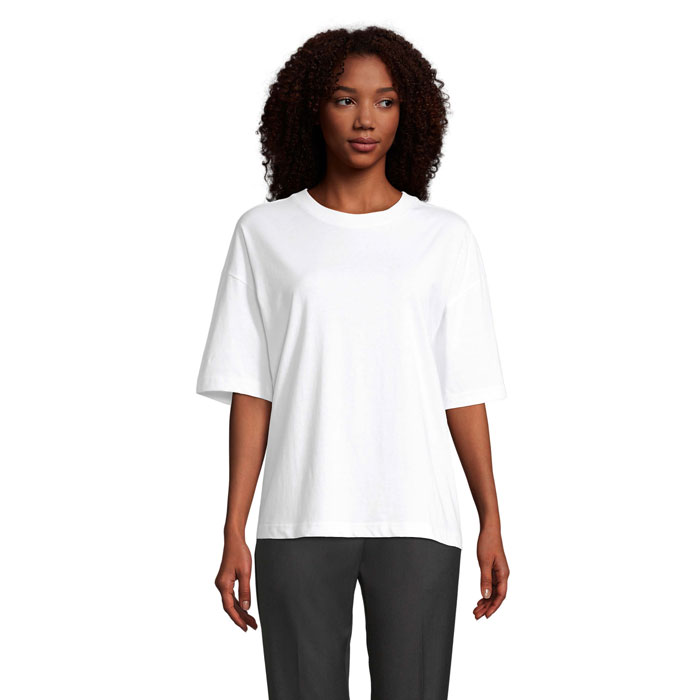 T-shirt publicitaire femme oversize en coton bio Boxy Women 180 g_Blanc