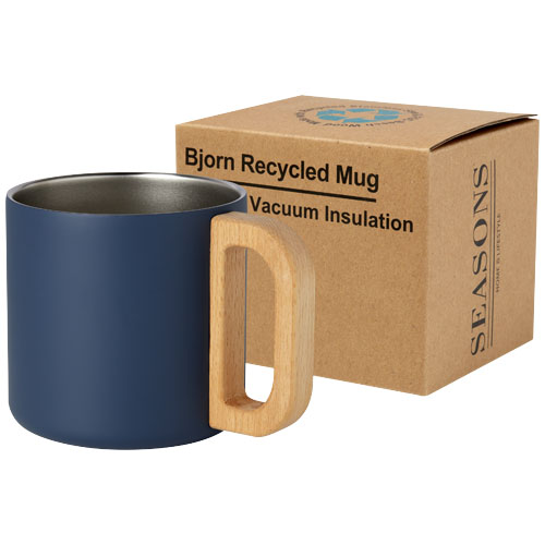Mug isotherme en inox recyclé certifié Bjorn 360 mL_Bleu foncé