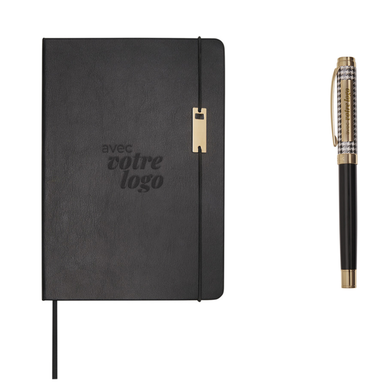 Carnet A5 avec stylo en plastique et laiton recyclés Legato Klassi_03