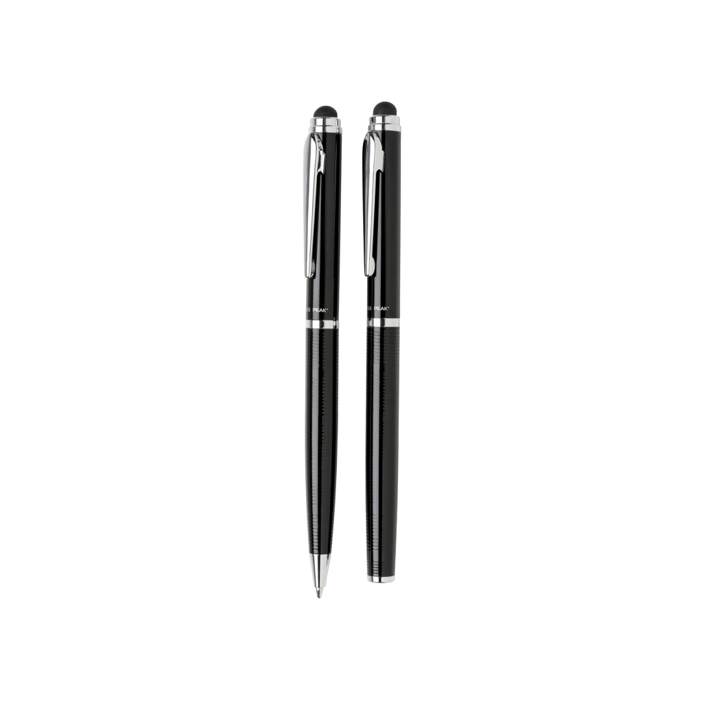 Parure stylo bille et roller Swiss Peak Deluxe_Noir