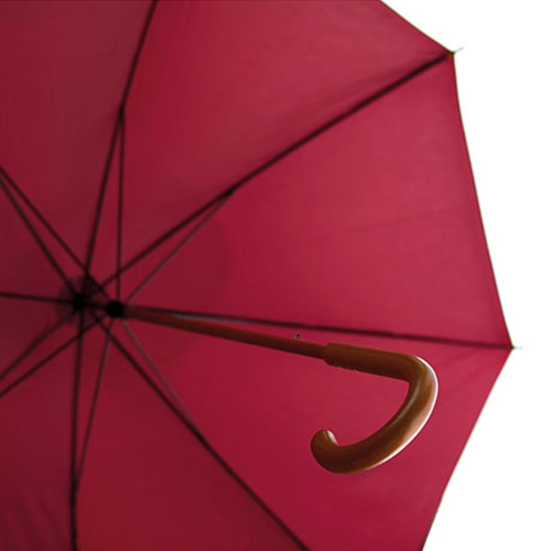 Parapluie droit avec poignée en bois Cala_06