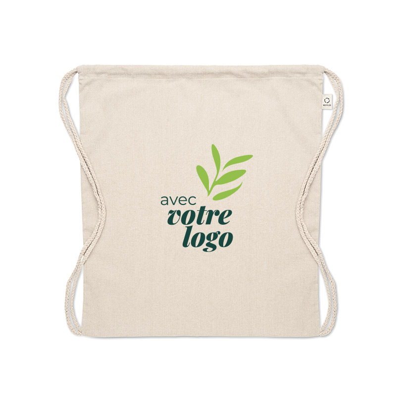 Gym bag publicitaire en coton et polyester recyclés Cabetri 140 g_03