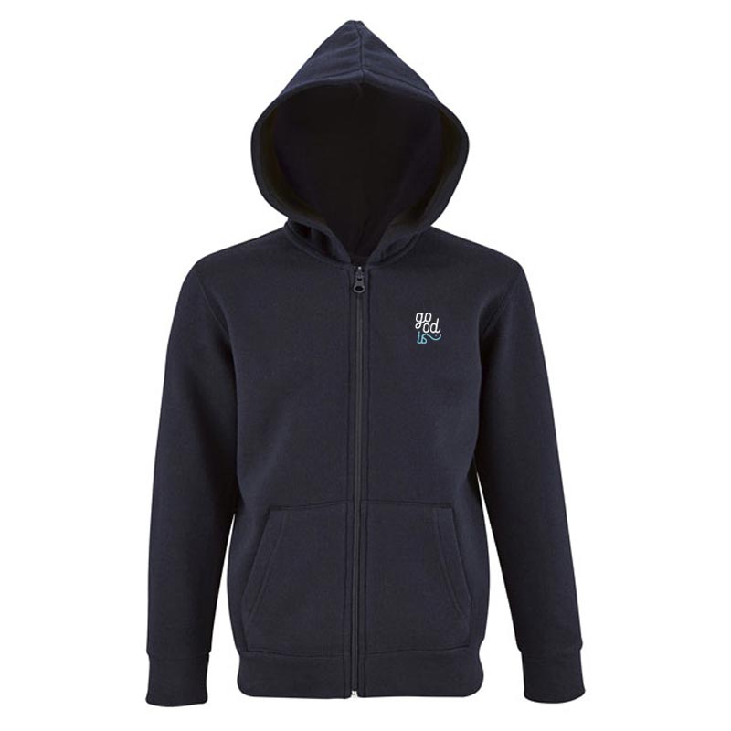 Sweat zippé à capuche enfant en coton et polyester certifiés Stone 260 g_03