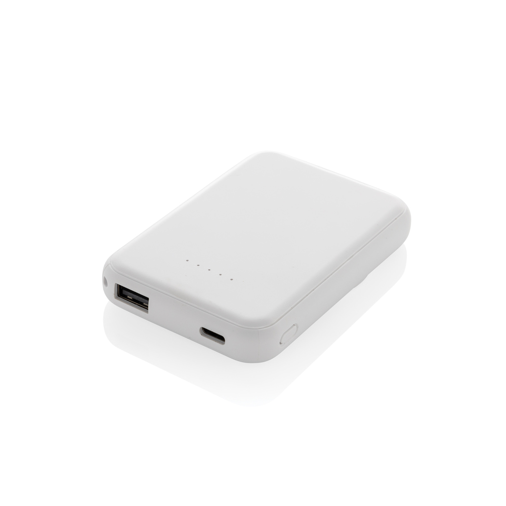 Batterie externe personnalisée 5 000 mAh induction magnétique Stellar 5 W_Blanc