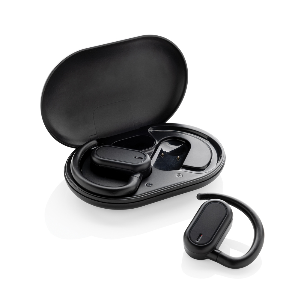 Écouteurs sans fil en plastique recyclé certifié Fitsound_Noir