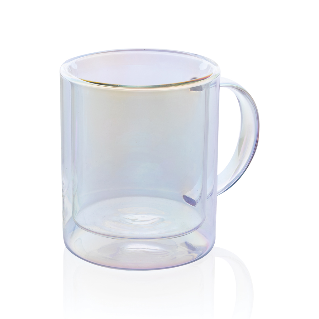 Mug double paroi en verre électroplaqué Rita 330 mL_Transparent