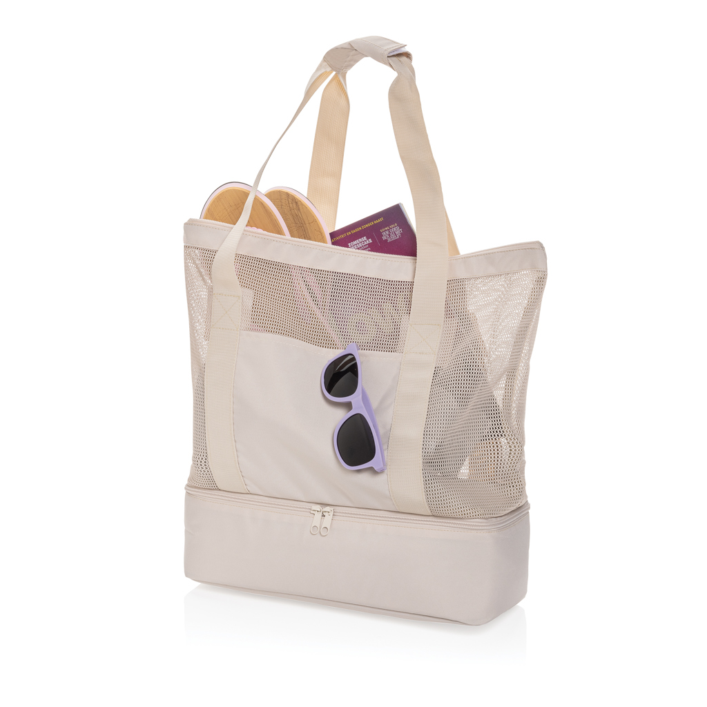 Tote bag isotherme 2 en 1 en polyester recyclé rPET Iqlo 20 L_Beige