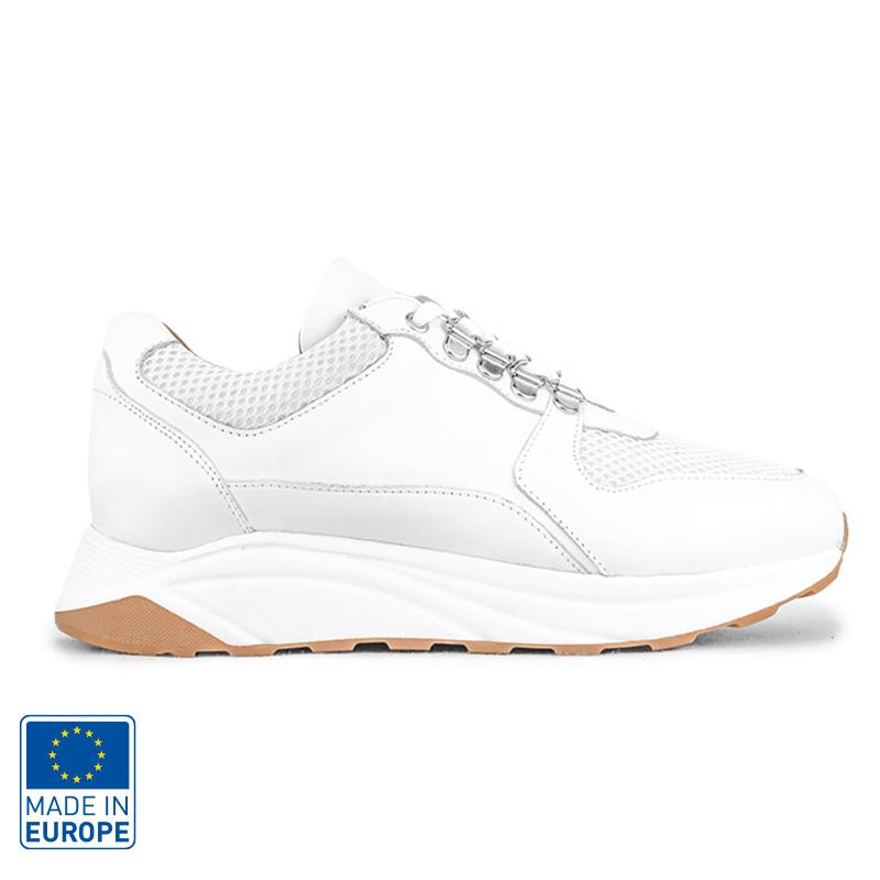 Baskets en cuir femme Trekha Karl&Max_Blanc