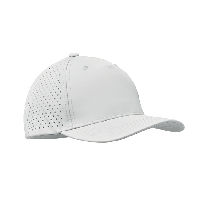 Casquette en polyester avec panneaux microperforés Capo _Blanc