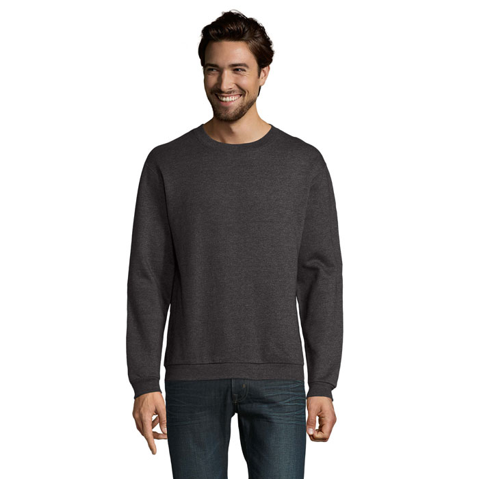 Sweat unisexe en coton et polyester certifiés Spider 260 g_Anthracite chiné