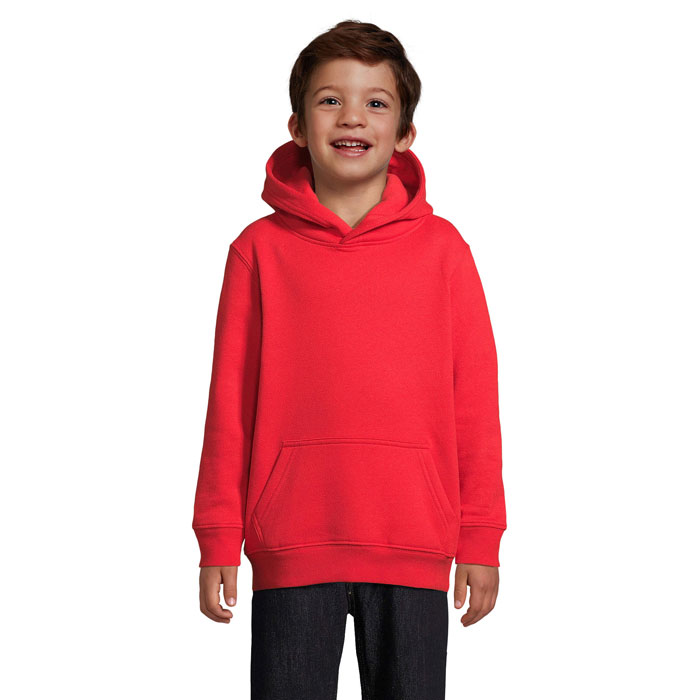Sweat à capuche enfant en coton et polyester recyclé Condor Kids 280 g_Rouge vif