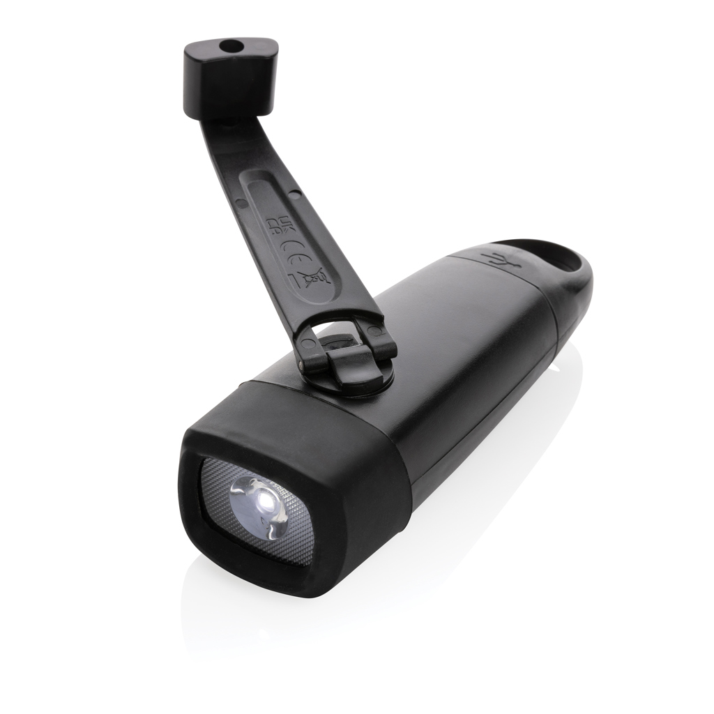 Lampe torche rechargeable en plastique recyclé certifié Dynalum_Noir