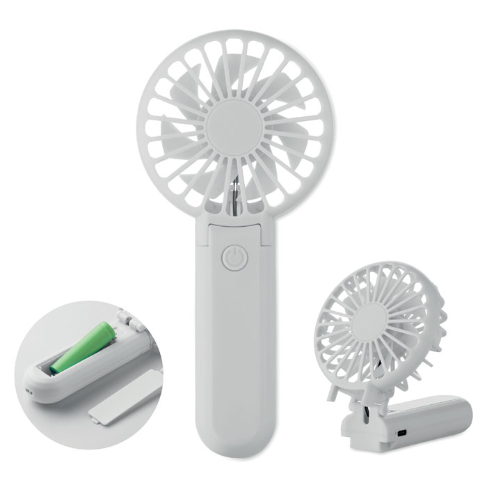 Ventilateur personnalisé portable et rechargeable Ibera_Blanc