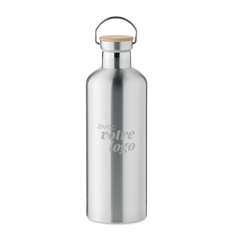 Bouteille isotherme publicitaire en inox et bambou Helsinki Extra 1500 mL_01
