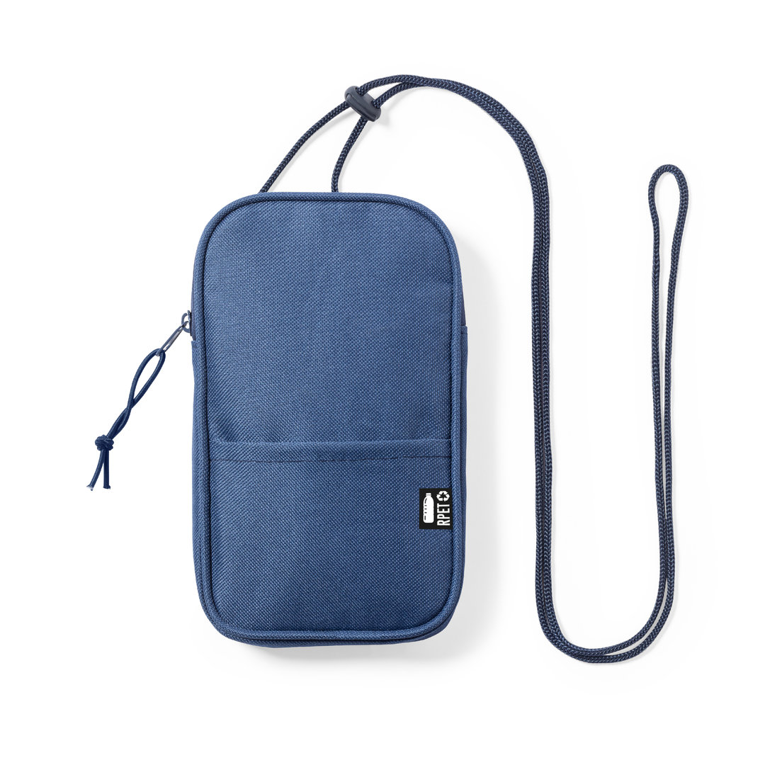 Sac bandoulière pour téléphone en polyester recyclé rPET Landry_Bleu marine