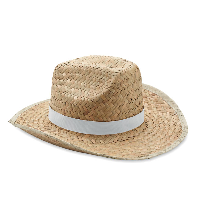 Chapeau en paille de blé Texas_Blanc