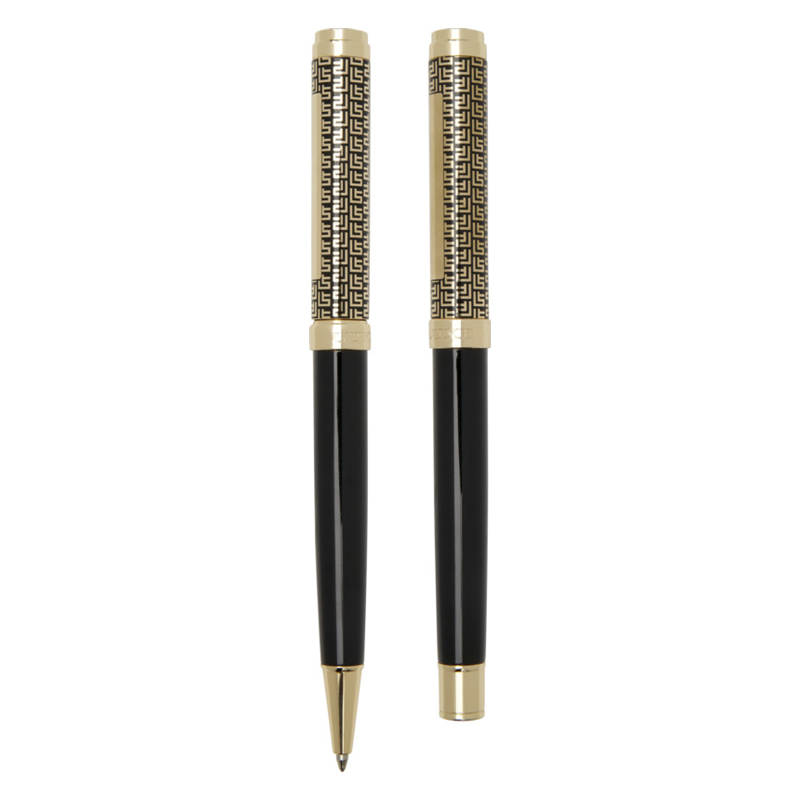 Parure stylo bille et roller en laiton recyclé Legato Finati_02