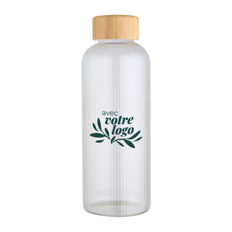 Bouteille en verre publicitaire et bouchon en bambou Mirage 650 mL_03