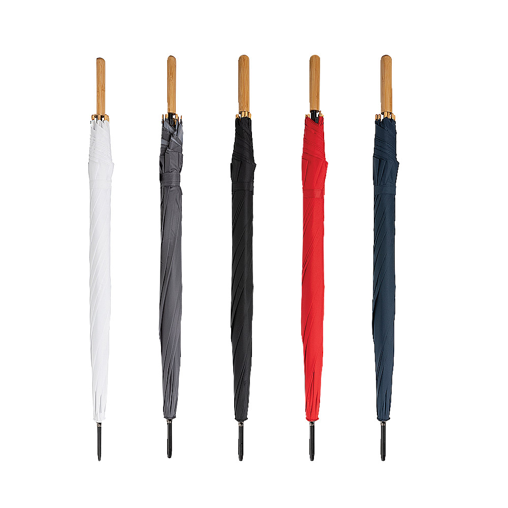 Parapluie droit 27" en polyester recyclé rPET et bambou Impact_02