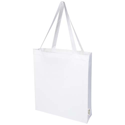 Sac shopping en coton recyclé certifié Madras 140 g_Blanc