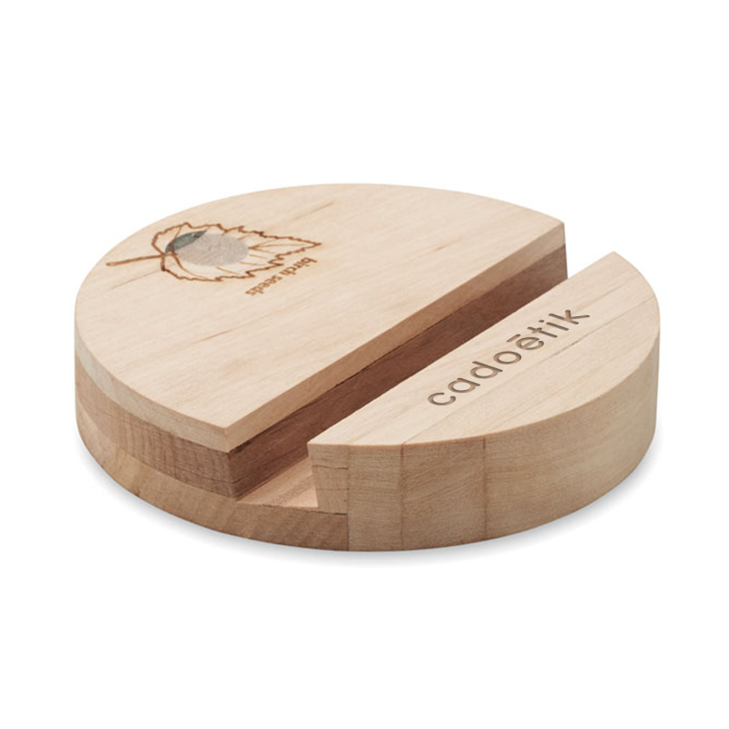 Support de téléphone en bois Grow Round Stand_1