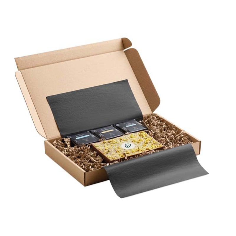 Coffret personnalisable  3 thés et tablette de chocolat style Dubaï_01