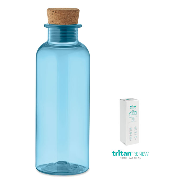 Bouteille en Tritan Renew et liège Ocean 500 mL_Bleu transparent