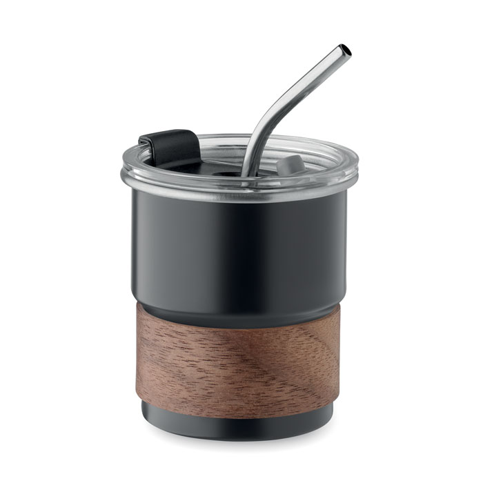 Mug de voyage en inox recyclé Mute 260 mL_Noir