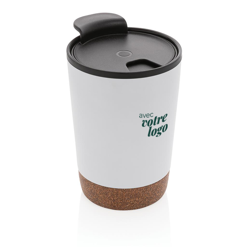 Mug isotherme personnalisé en acier recyclé et liège certifiés - Goodies