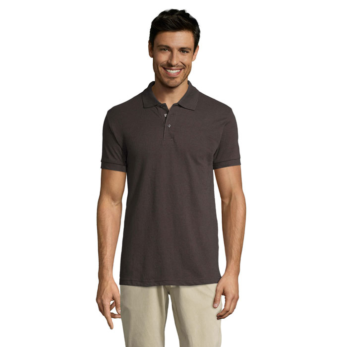 Polo homme en coton et polyester certifiés Prime 200 g_Gris foncé