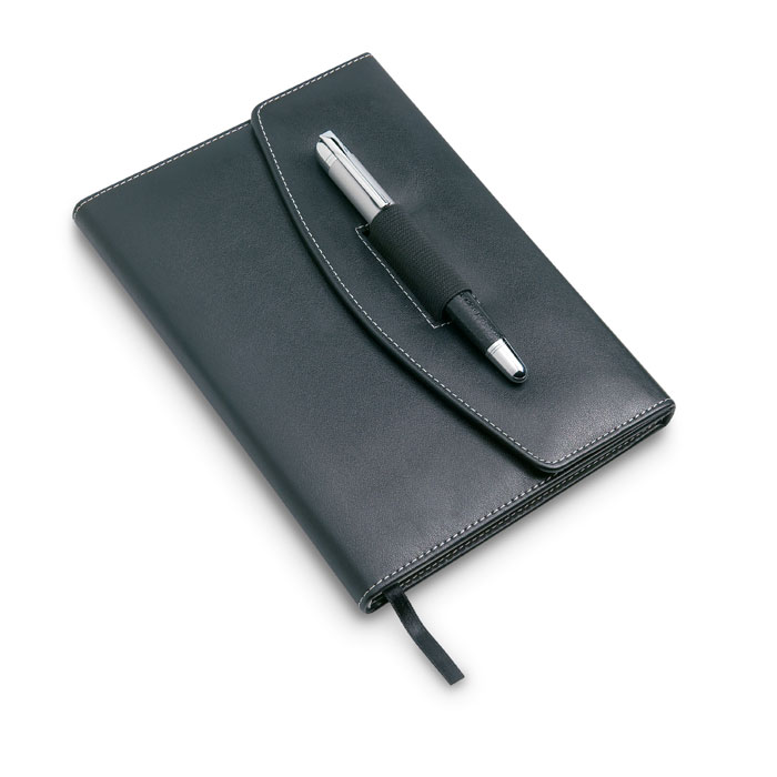 Carnet A5 avec stylo en métal Nova_Noir