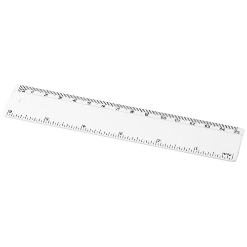 Règle en plastique recyclé Refari 15 cm_Blanc