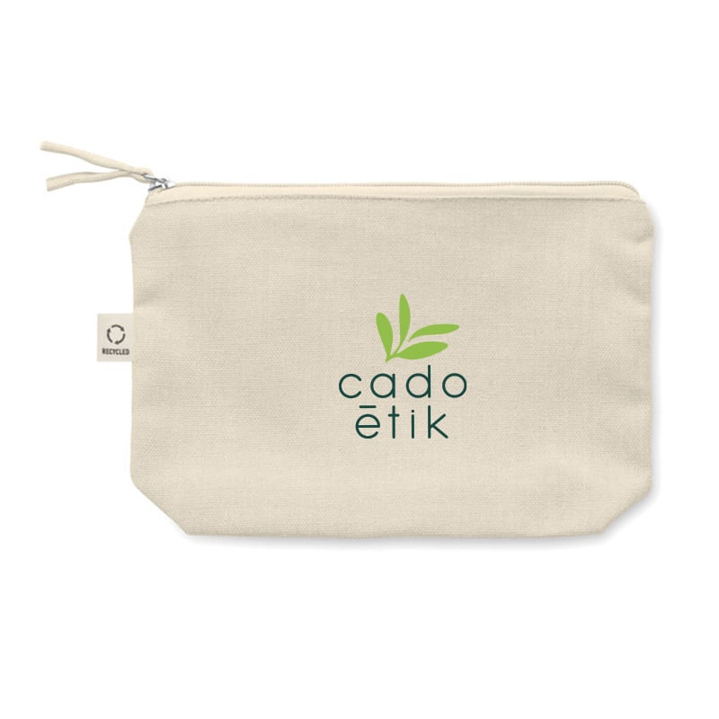 Pochette multi-usages en coton et polyester rPET recyclés Elnas 320 g_01